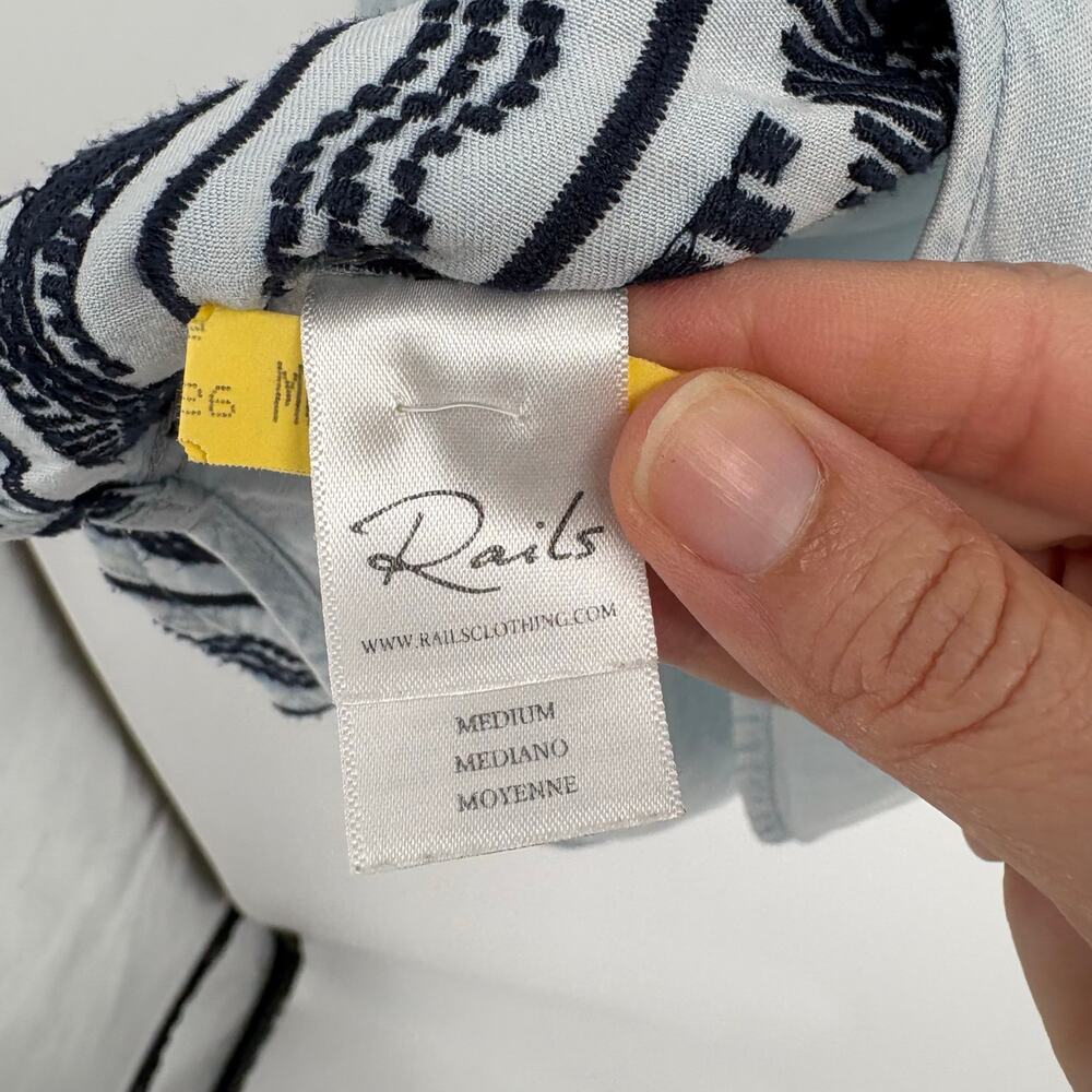 Rails Denim Chambray Embroidered Button Down Azte… - image 7